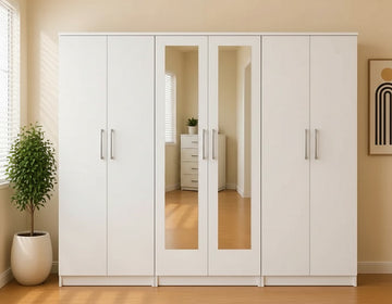 6 Door Wardrobe (2 Mirrors)